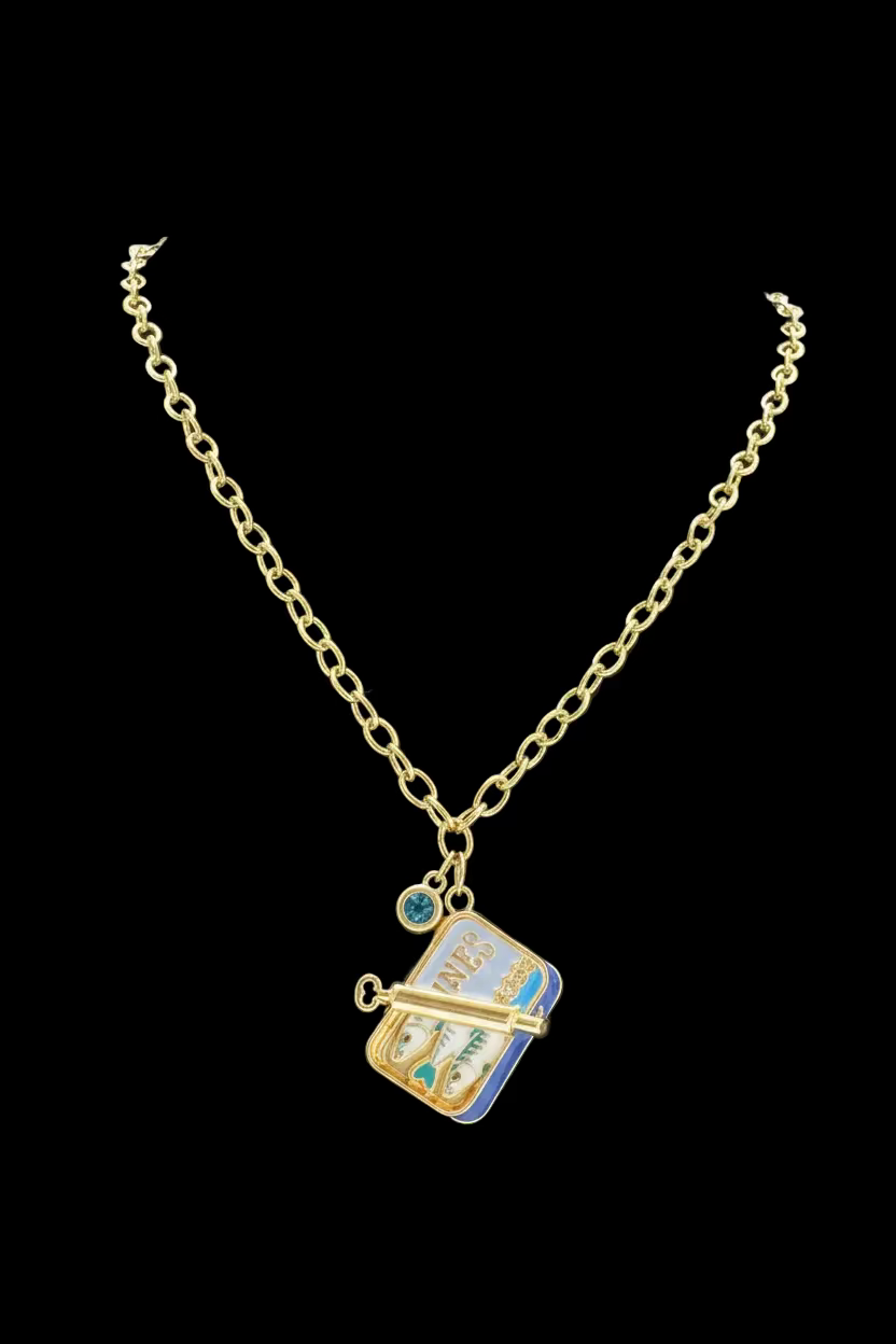 Sardine charm necklace