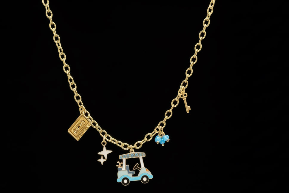Golf charm necklace
