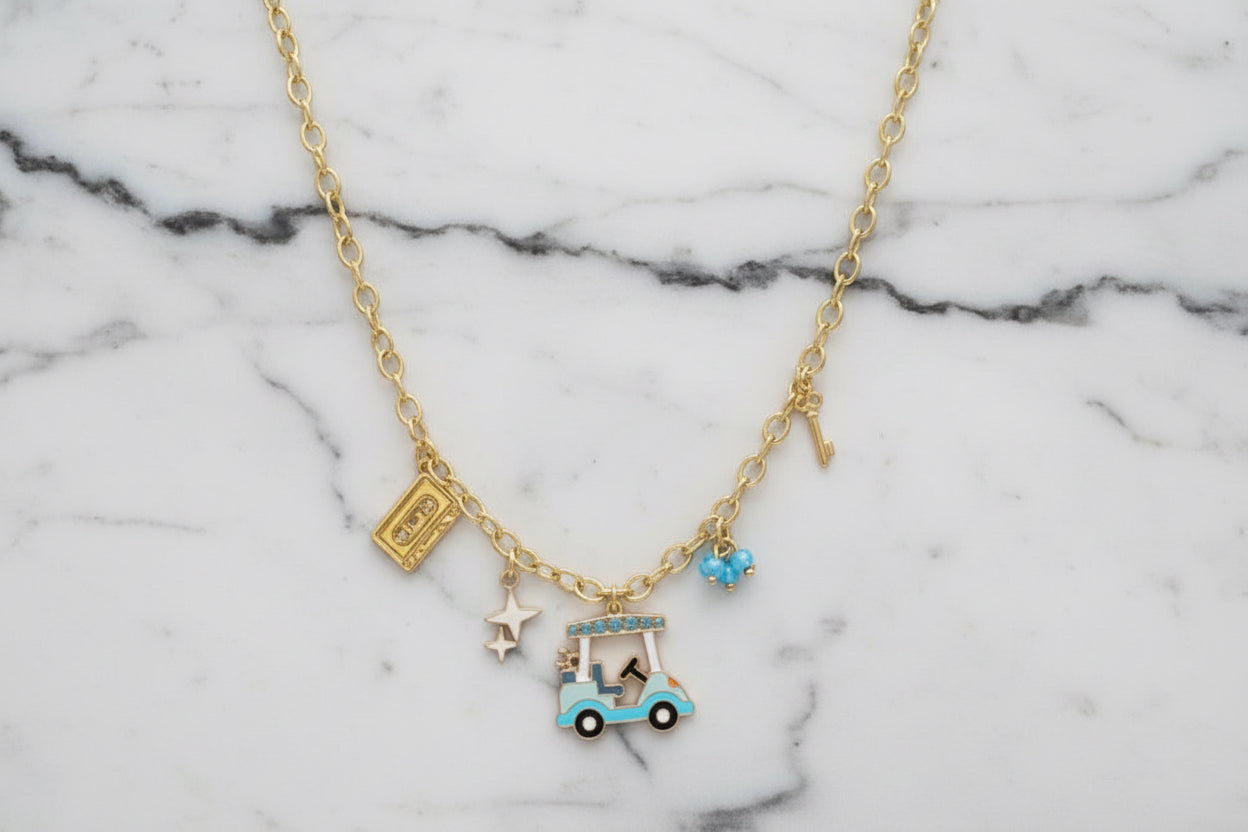 Golf charm necklace